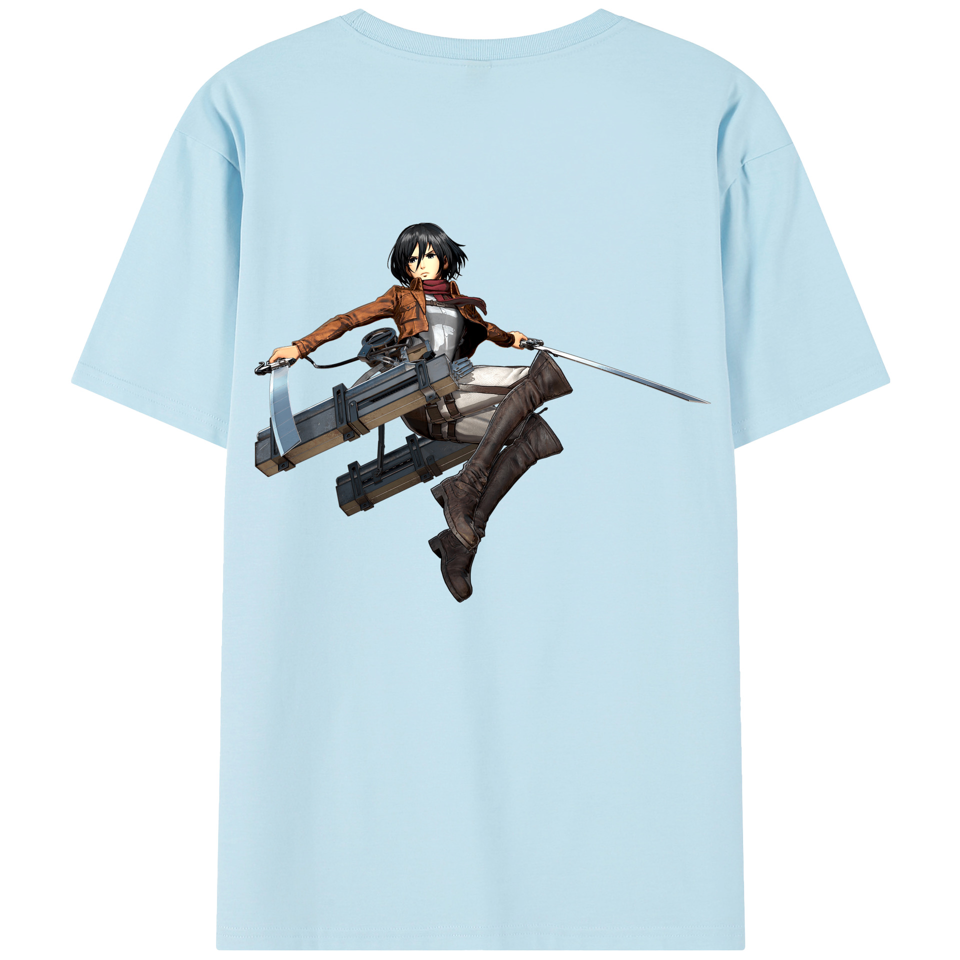 （画像用） 進撃の巨人 ミカサ·アッカーマン Attack on Titan Mikasa Ackerman 綿100％半袖Tシャツ（背面プリント）